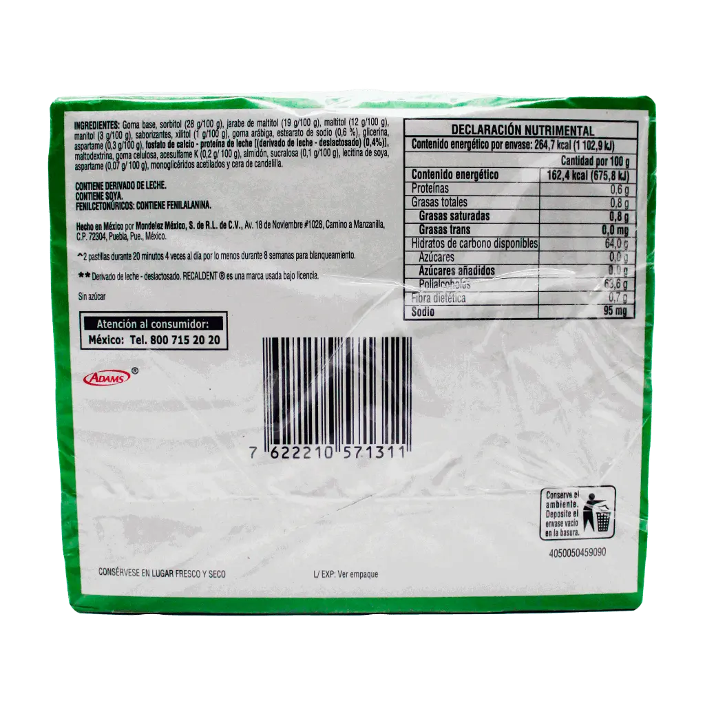 Chicle trident xtracare yerbabuena 163.2g ADA0093_3.webp