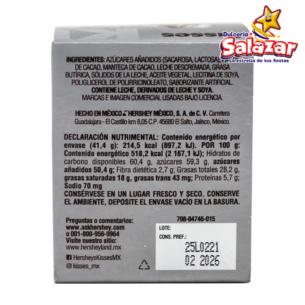 KISSES JUNIOR CHOCOLATE  X PIEZA HER0272_2.webp