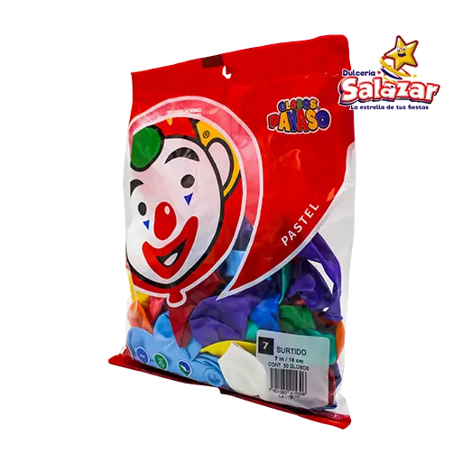 Globo #7 payaso surtido 50pzs SEL0052_2.webp