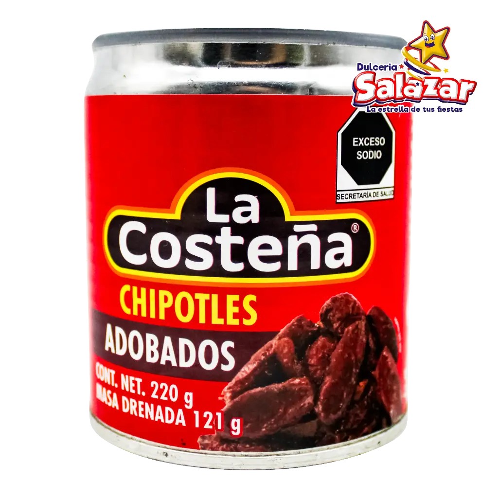 [ABARROTE0087] CHILES CHIPOTLES COSTEÑA -BOT.220G- "C/24/1" 