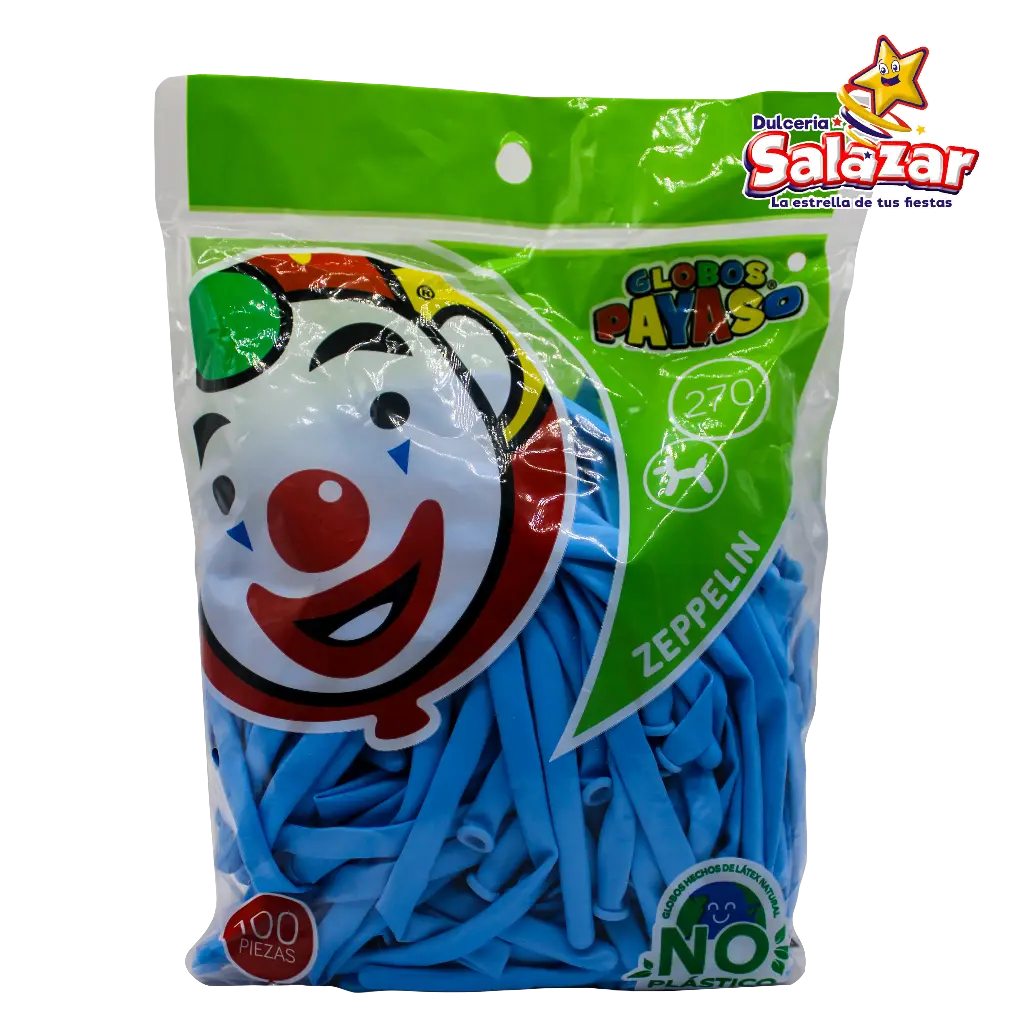 GLOBO #270 ZEPELIN AZUL CLARO PAYASO 