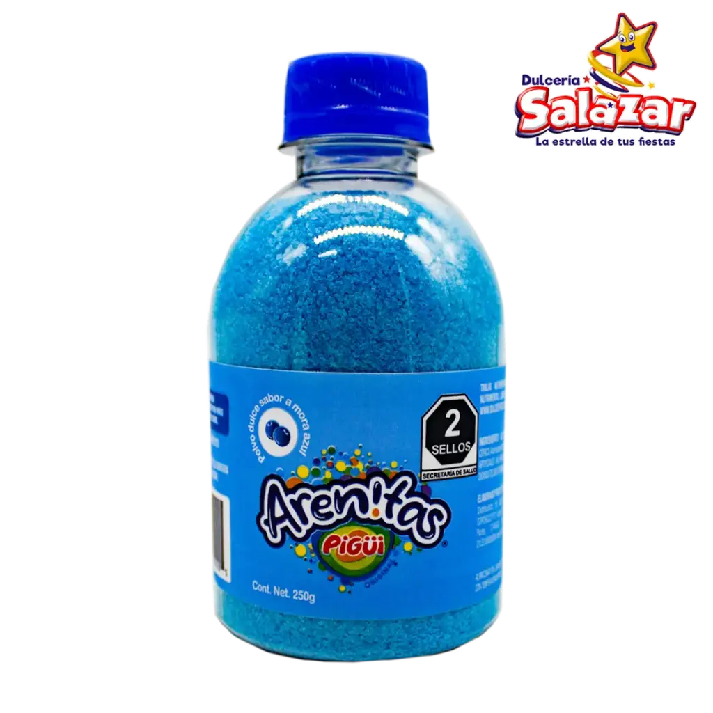 [PIG0003] ARENITAS MORA AZUL -BOT.250G- "C/48/1"