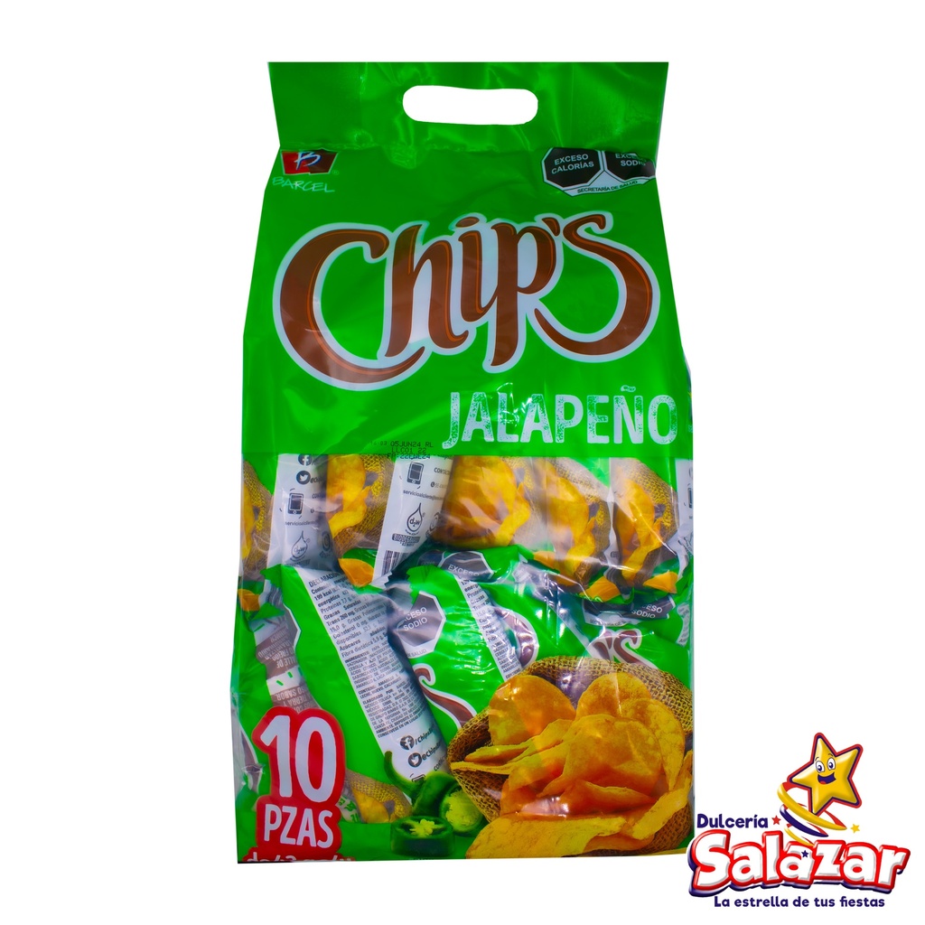 BARCEL CHIPS JALAPEÑO -B.420G-  "C/4/10"