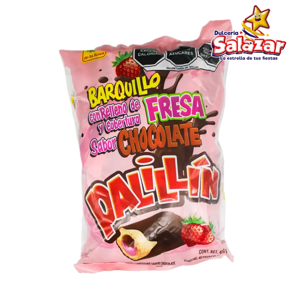 [ROS0409] CHOCOLATE BARQUILLO PALILLIN FRESA DLR -B.400GR- "C/16/40"