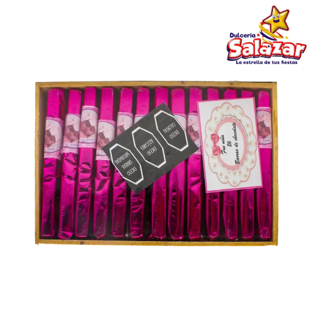 [REB0010] BARRA DE CHOCOLATE FUE NIÑA MADERA -E.350G- "C/20/26"