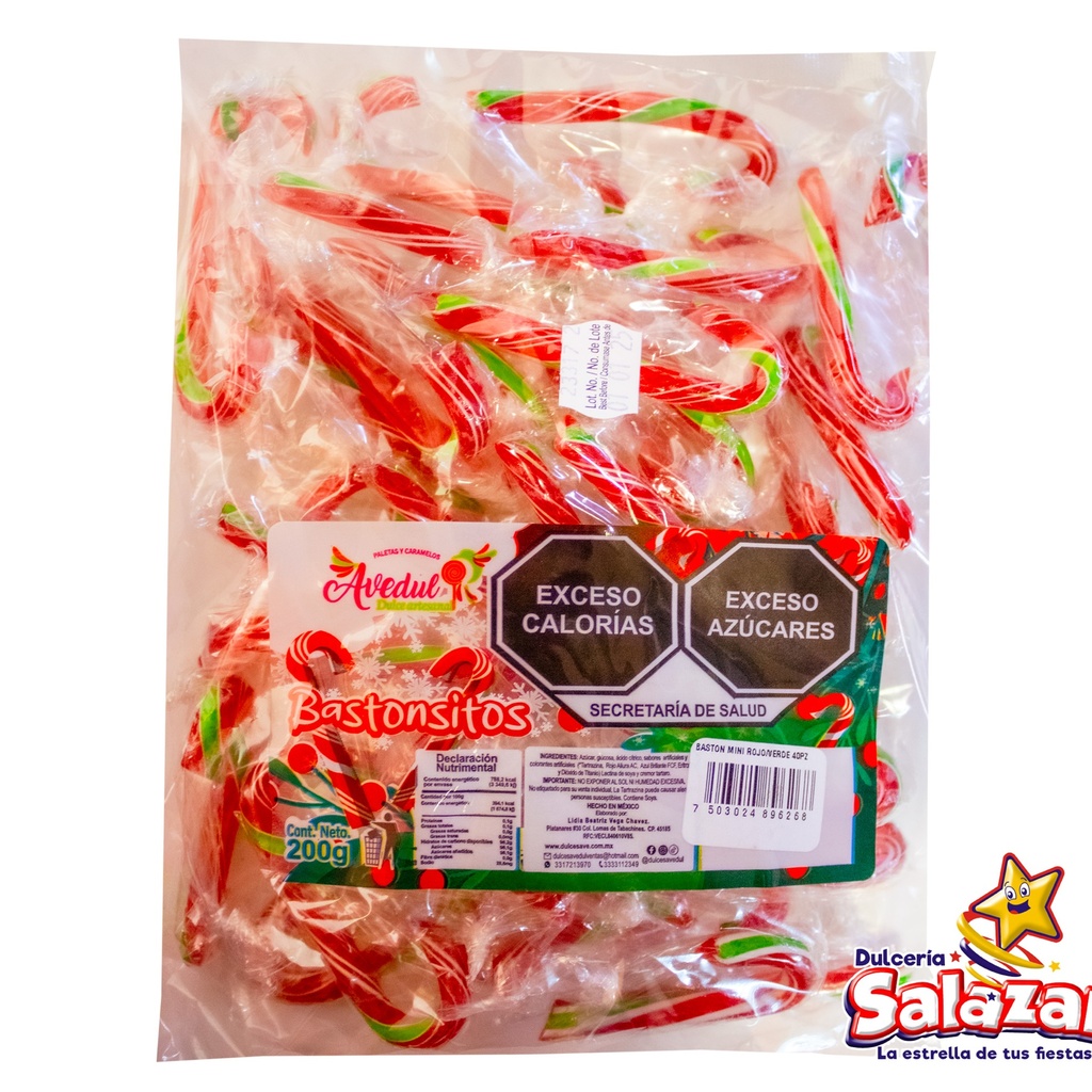 [MRC0015] CARAMELO BASTON NAVIDEÑO "EMY" -B.200G- "C/30/40"
