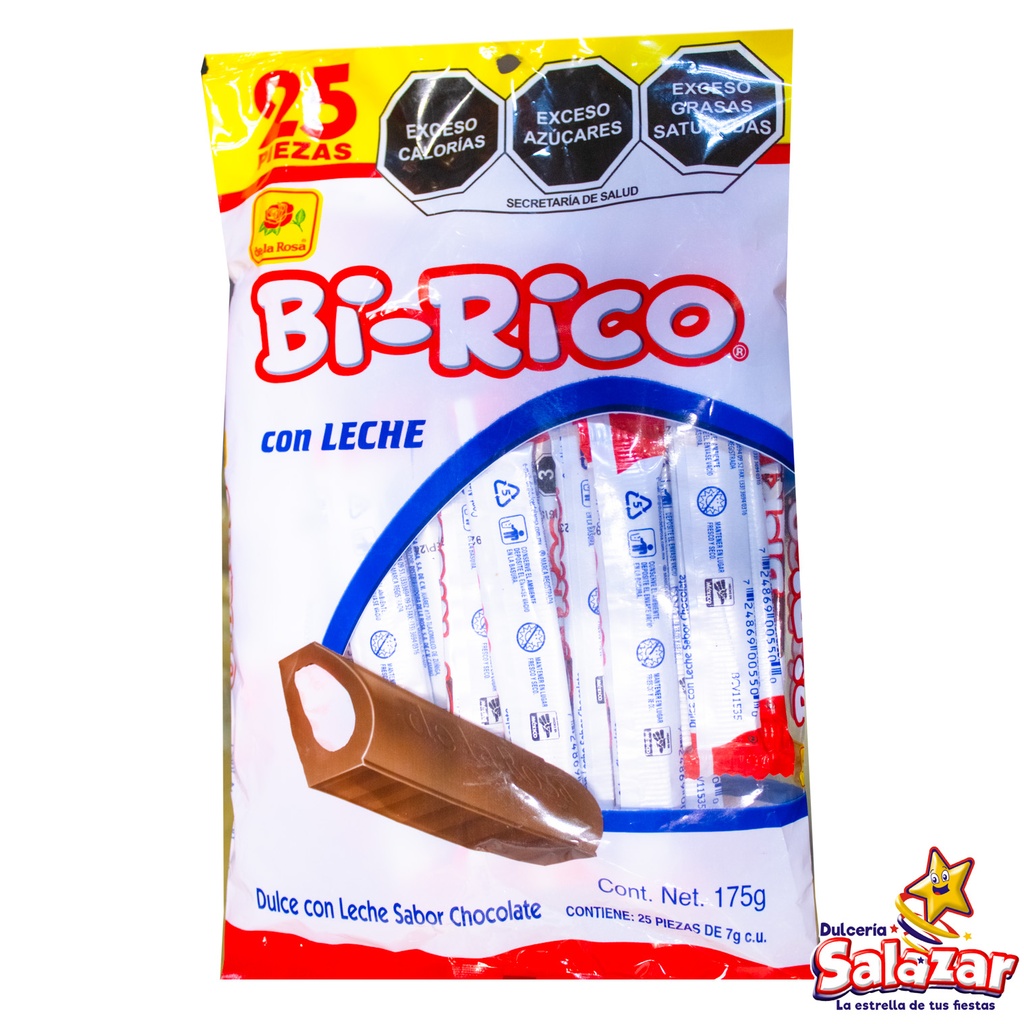 CHOCOLATE BI-RICO CON LECHE DLR -B.175GR- "C/20/25"