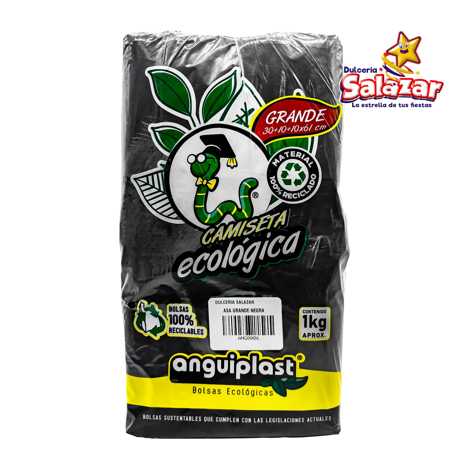 BOLSA ASA POLIPAPEL NEGRA GRANDE ANGUIPL "B/25/1"