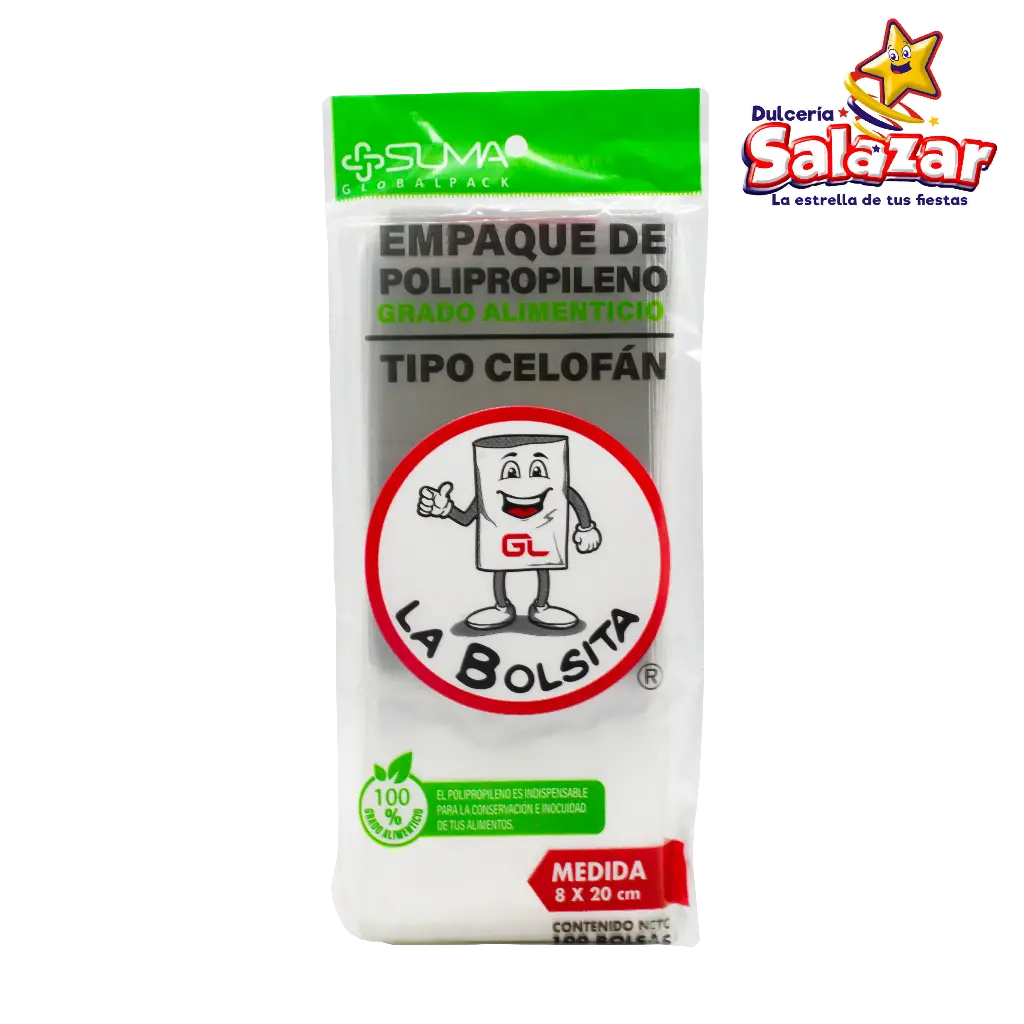 BOLSA CELOFAN 8X20 -B.100PZA- "C/111/100"