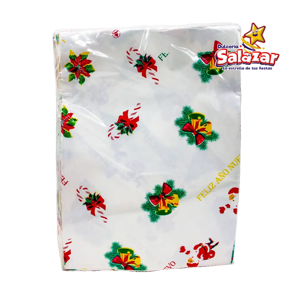 [GLP0128] BOLSA CELOFAN NAVIDEÑA 18X26 X KILO AGRA "C/10/1"