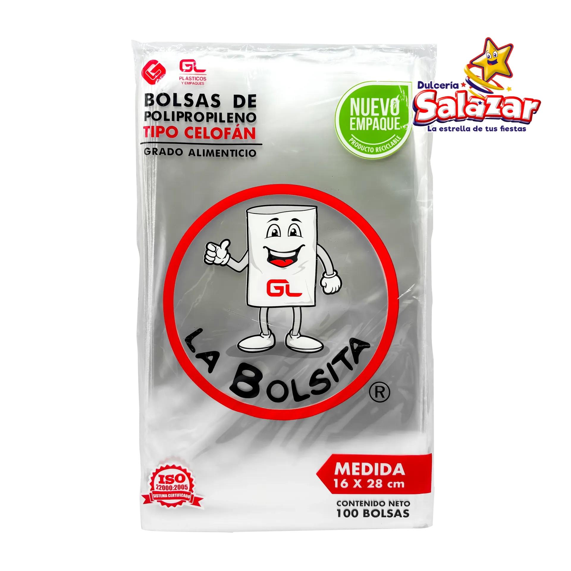 [GLP0045] BOLSA DE CELOFAN 16X28 -B.100PZA- "C/45/1"