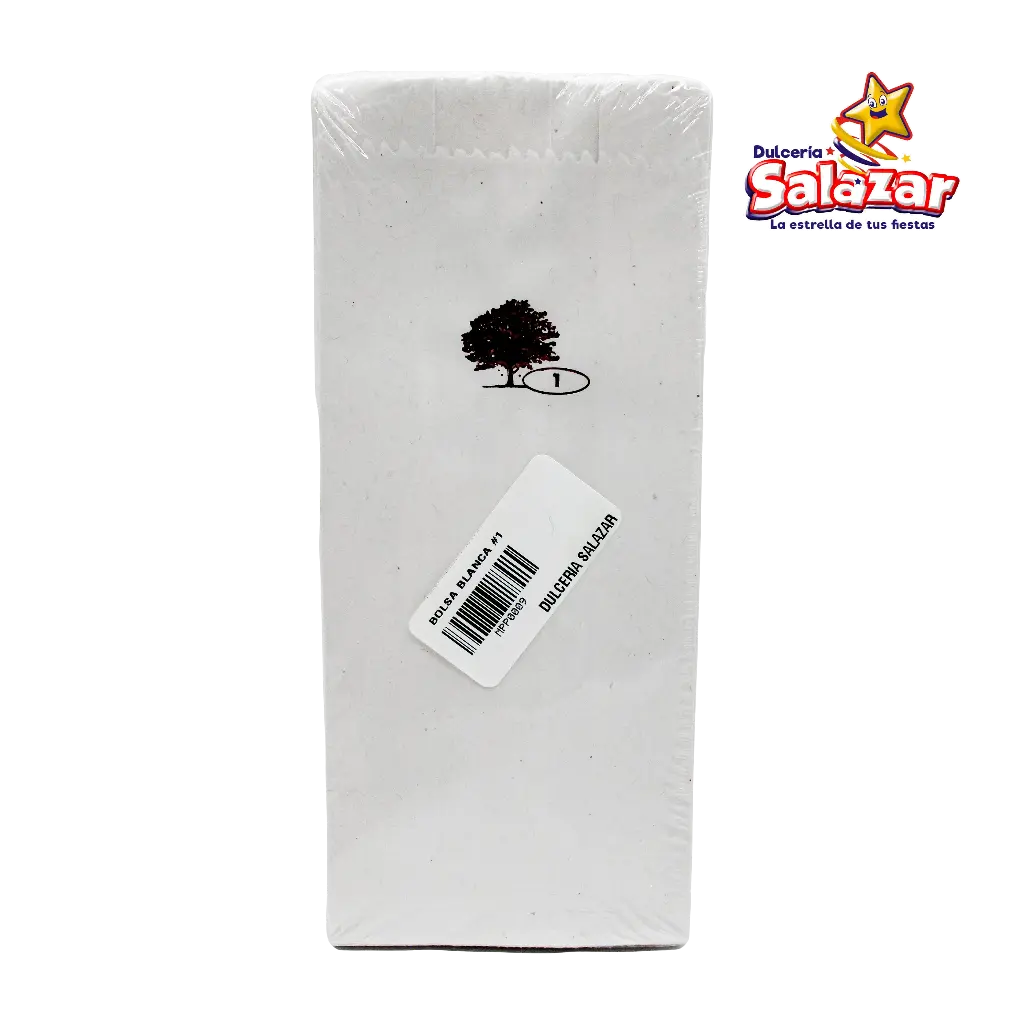 BOLSA DE PAPEL BLANCA #1 -B.50PZA- "B/160/50"