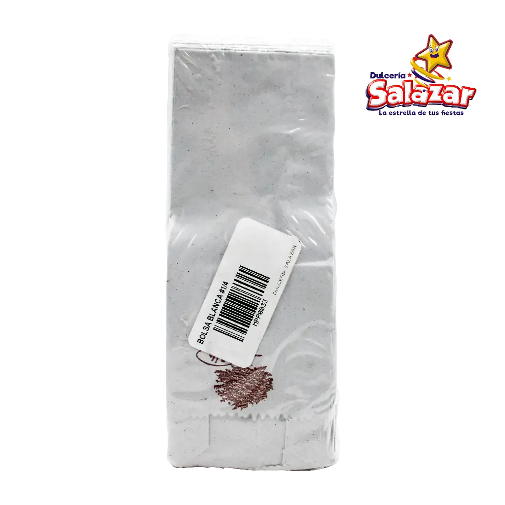 BOLSA DE PAPEL BLANCA #1/4 -B.50PZA- "C/300/50"