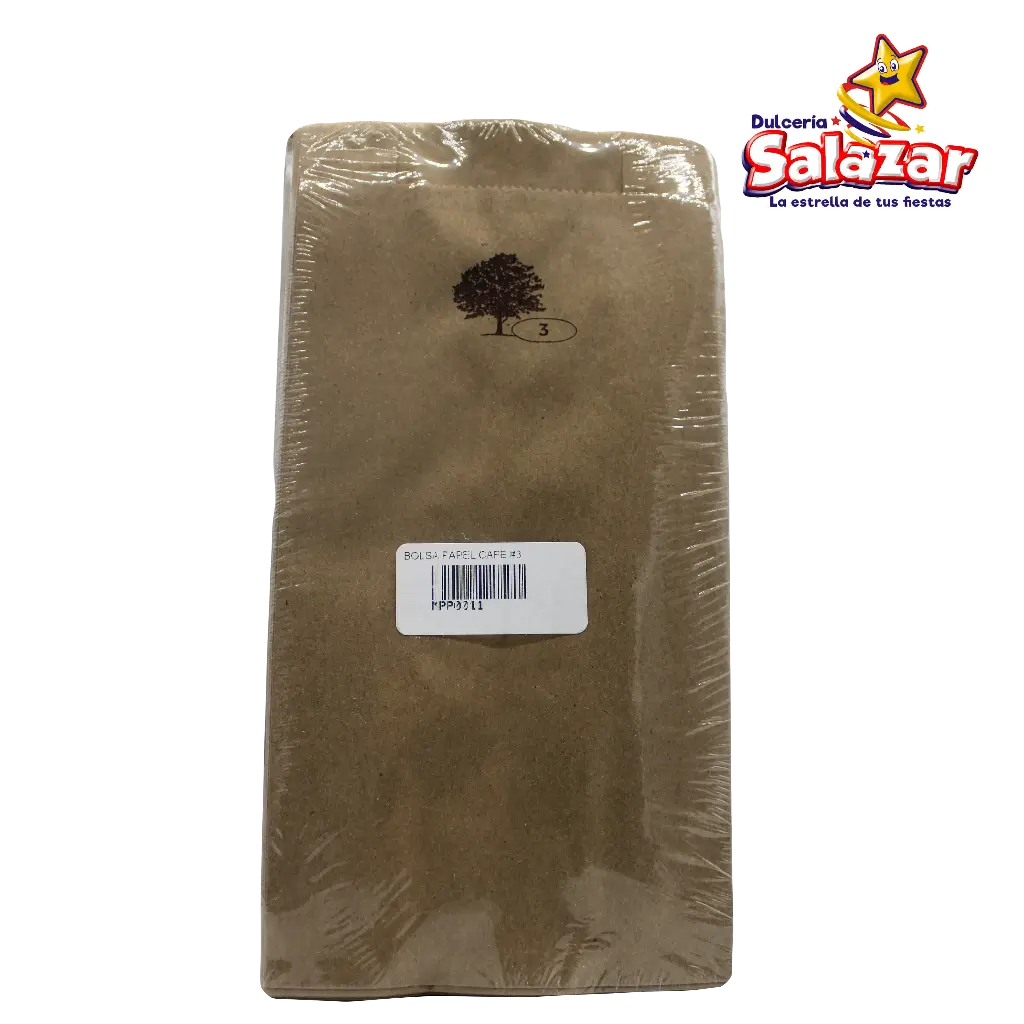 BOLSA DE PAPEL CAFE #3 -B.50PZA- "C/100/50"