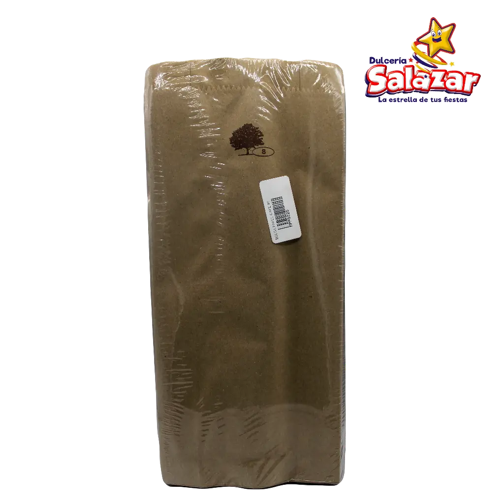 [MPP0029] BOLSA DE PAPEL CAFE #8 -B.50PZA- "C/40/50"