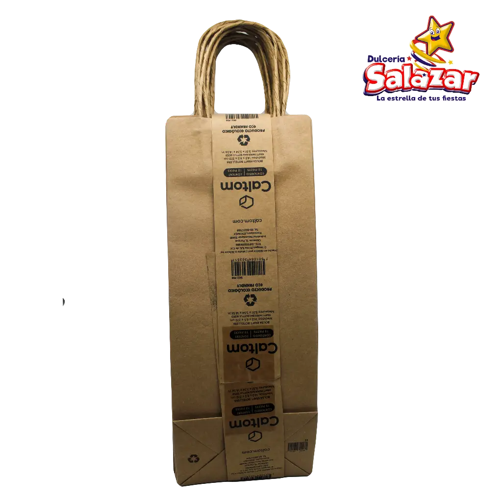 BOLSA KRAFT ASA BOTELLERA 8D30 14X8.5X37 -B.12PZA- "C/30/12"