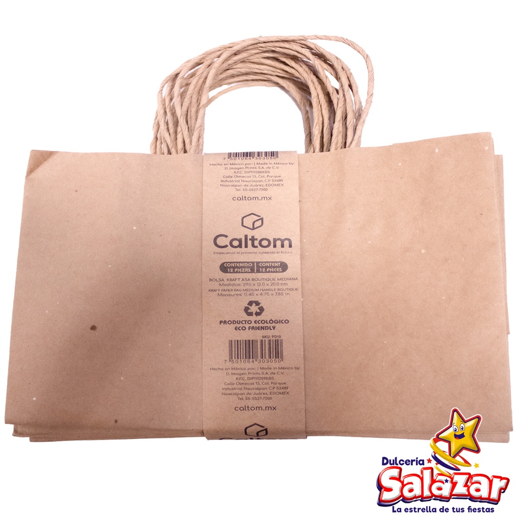 BOLSA KRAFT BOUTIQUE MEDIANA 19D24 29X1 -B.12PZA- "C/24/12"