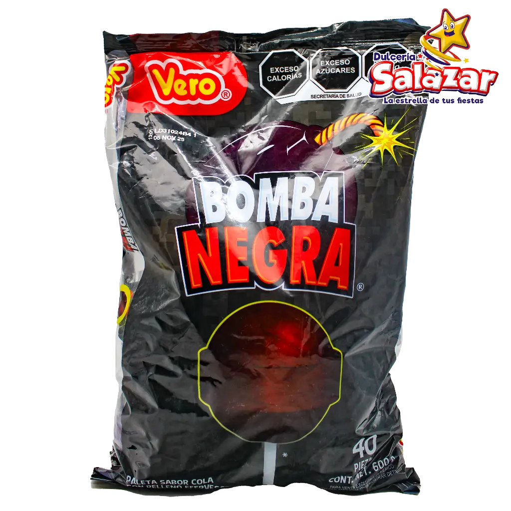 PALETA BOMBA NEGRA VERO -B.600G- "C/24/40"