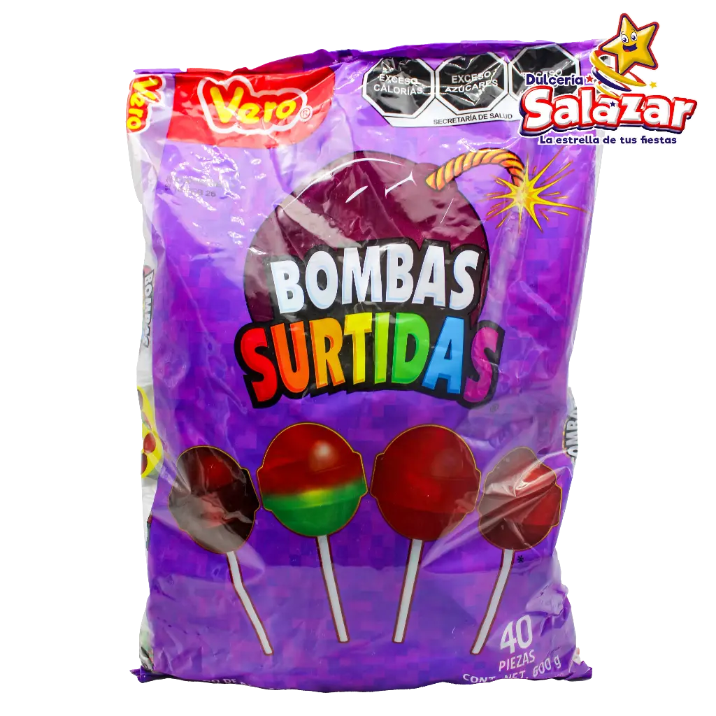 [VER0044] PALETA BOMBA SURTIDA VERO -B.600G- "C/24/40"