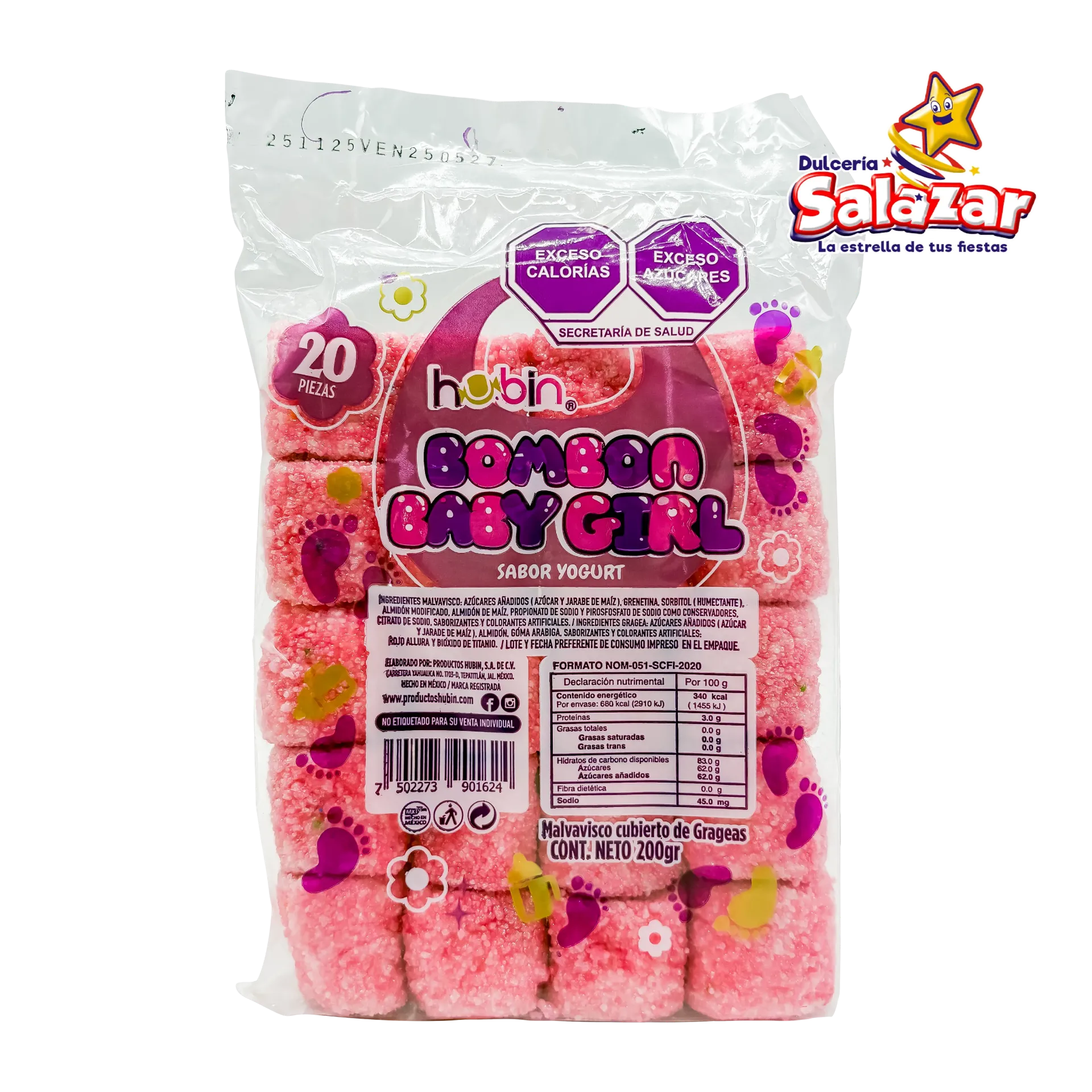[HUB0073] BOMBON BABY GIRL HUBIN -B.200GR - "C/40/20"