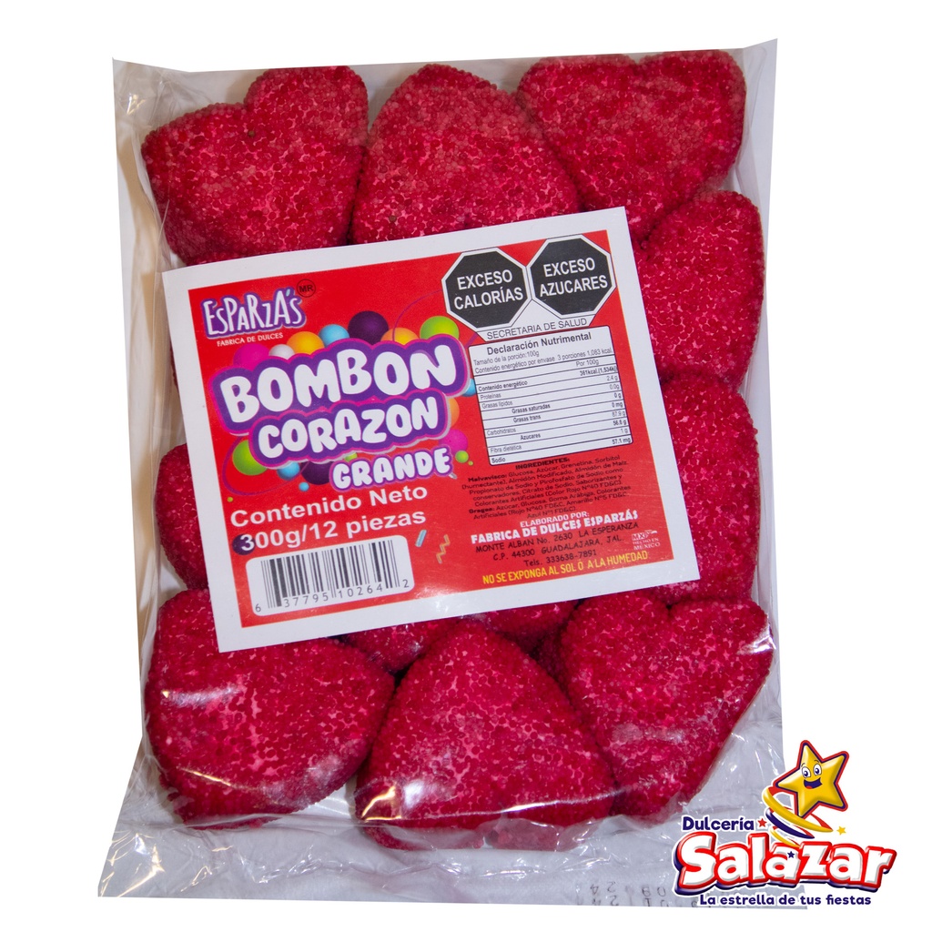 BOMBON CORAZON GRANDE/JASPEADO HUBIN -B.360GR- "C/25/12"
