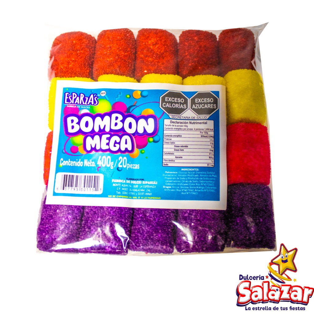 BOMBON GRAGEA MEGA ESPARZAS -B.400GR - "C/20/20"