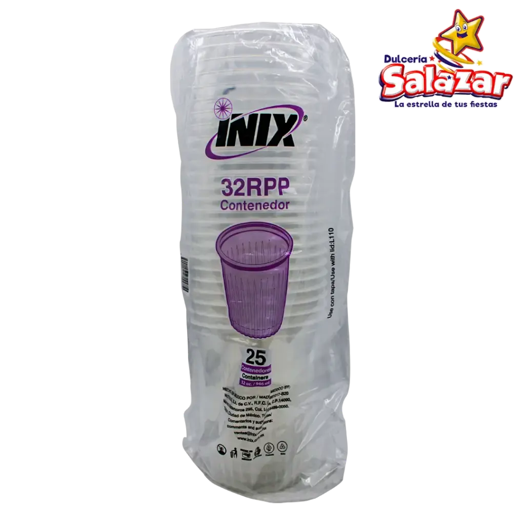 [INIX0045] BOTE 32OZ PLASTICO 32PP INIX -B.25PZ- "C/20/25"