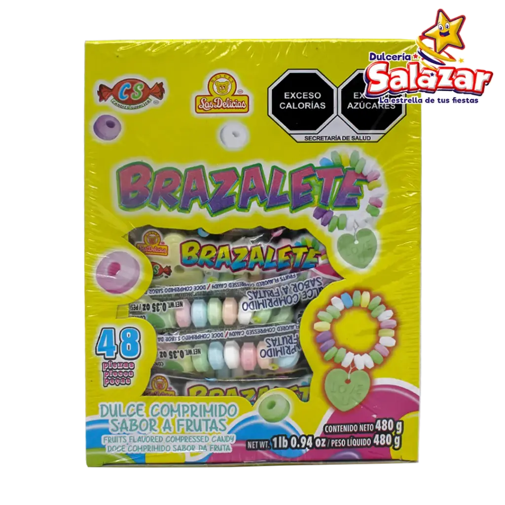 [DEL0488] BRAZALETE DULCE COMPRIMIDO DELICIAS -D.480GR- "C/12/48"