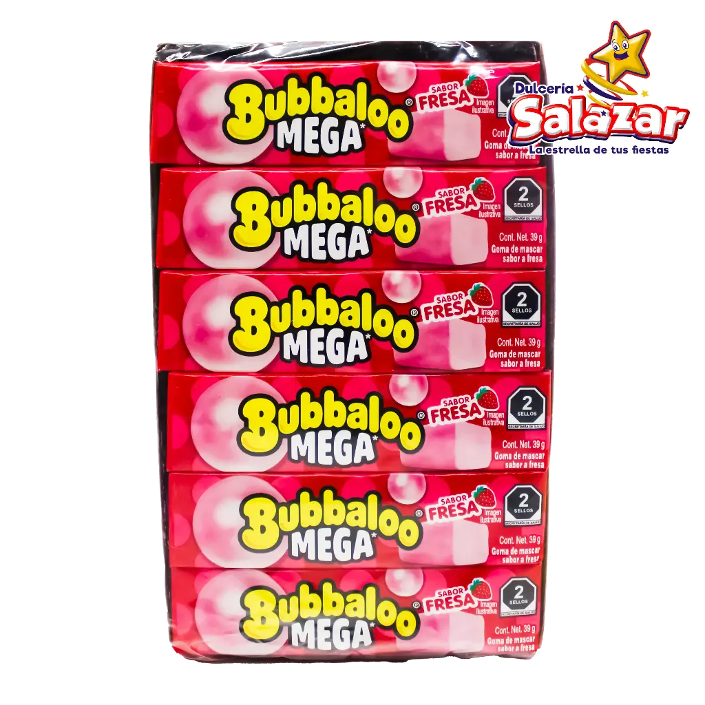 CHICLE BUBBALOO MEGA SABOR FRESA -D.702G- "C/8/18"