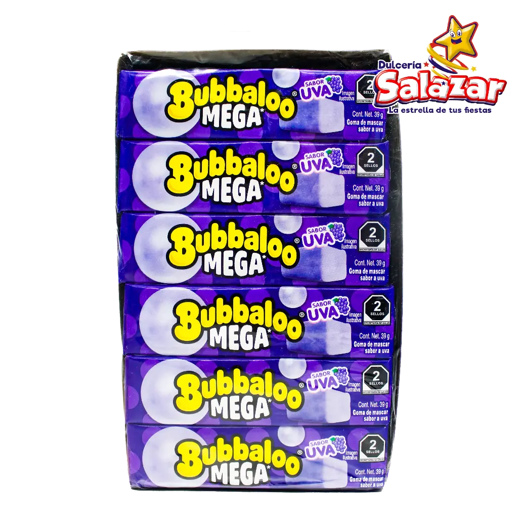 CHICLE BUBBALOO MEGA SABOR UVA -D.702G- "C/8/18"