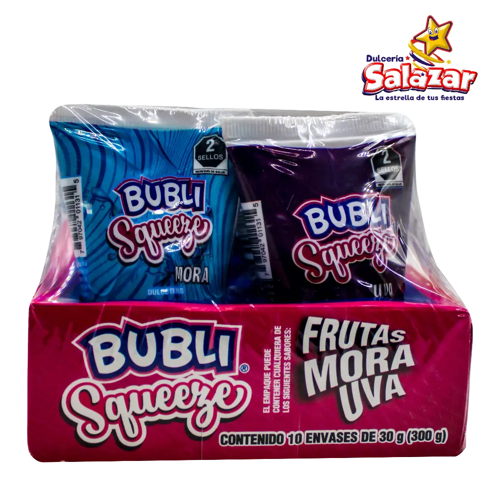 [GOM0003] CHICLE BUBLI SQUEEZE SABORES  -D.300G- "C/12/10