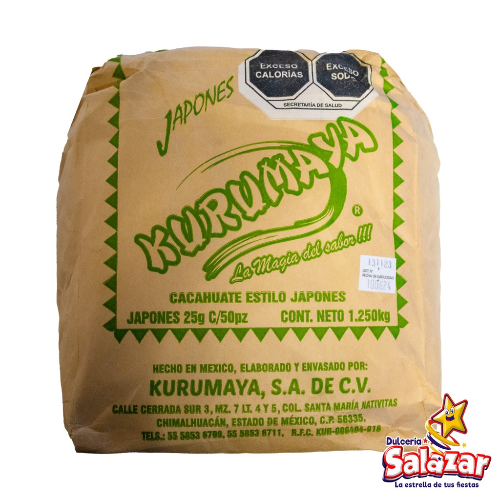 CACAHUATE JAPONES 25G KURUMAYA -B.50PZA- "C/20/50"