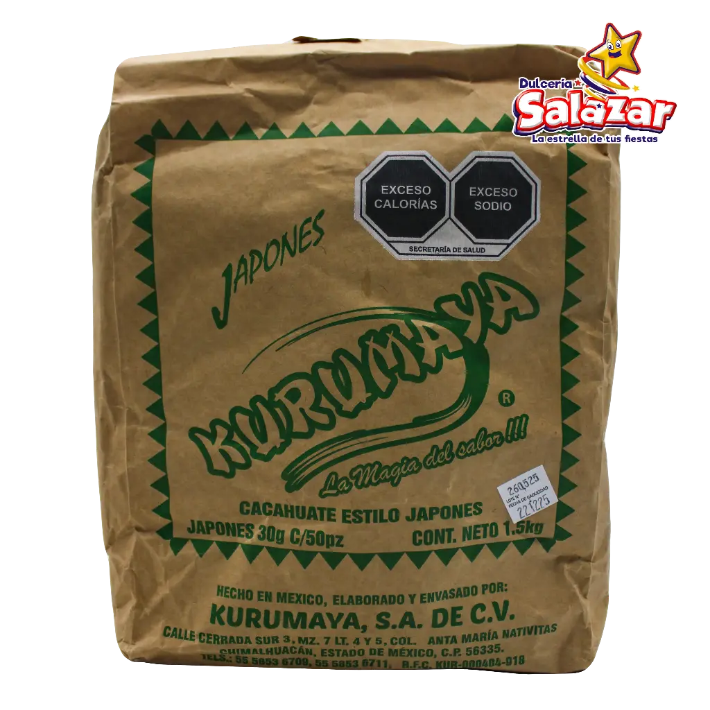 [KUR0059] CACAHUATE JAPONES 30G KURUMAYA -B.50PZA- "C/18/50"
