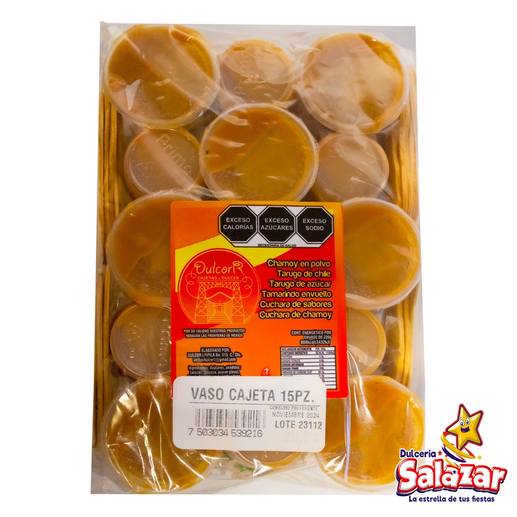 CAJETA ENVINADA VASITO CORTAZAR -B.15PZA- "C/25/15"