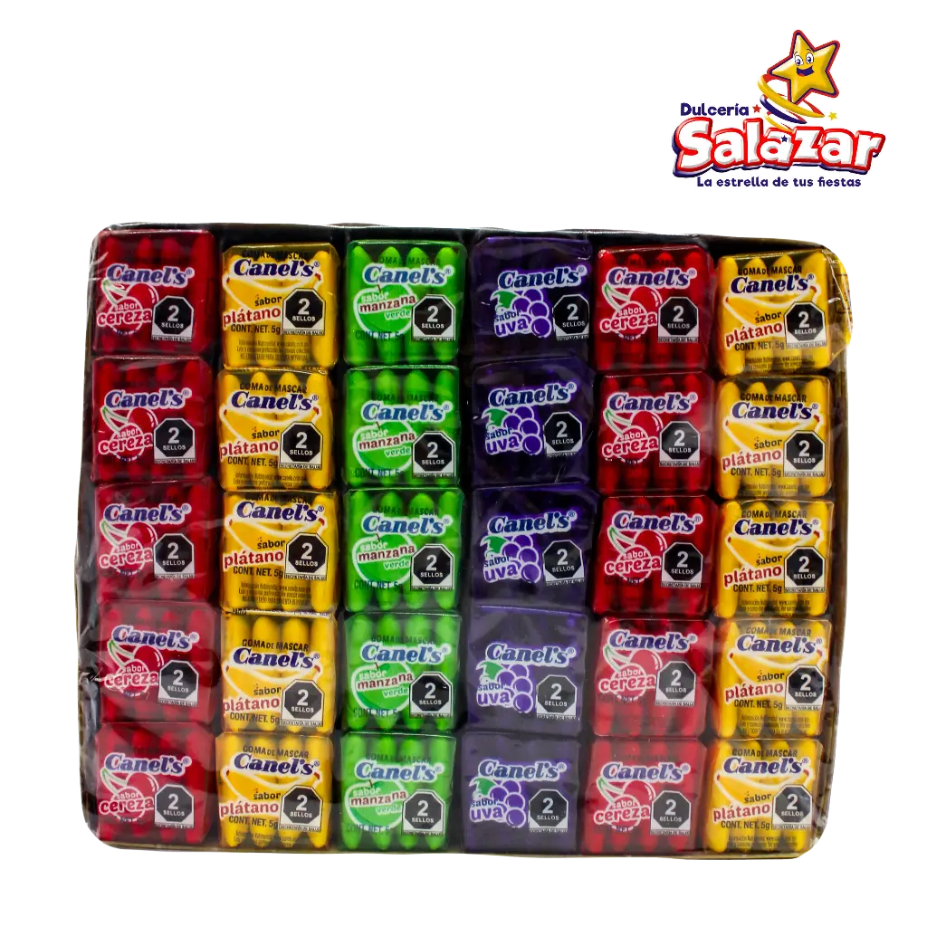 CHICLE 4'P CELOFAN FRUTAL CANELS -D.300G- "C/40/60"