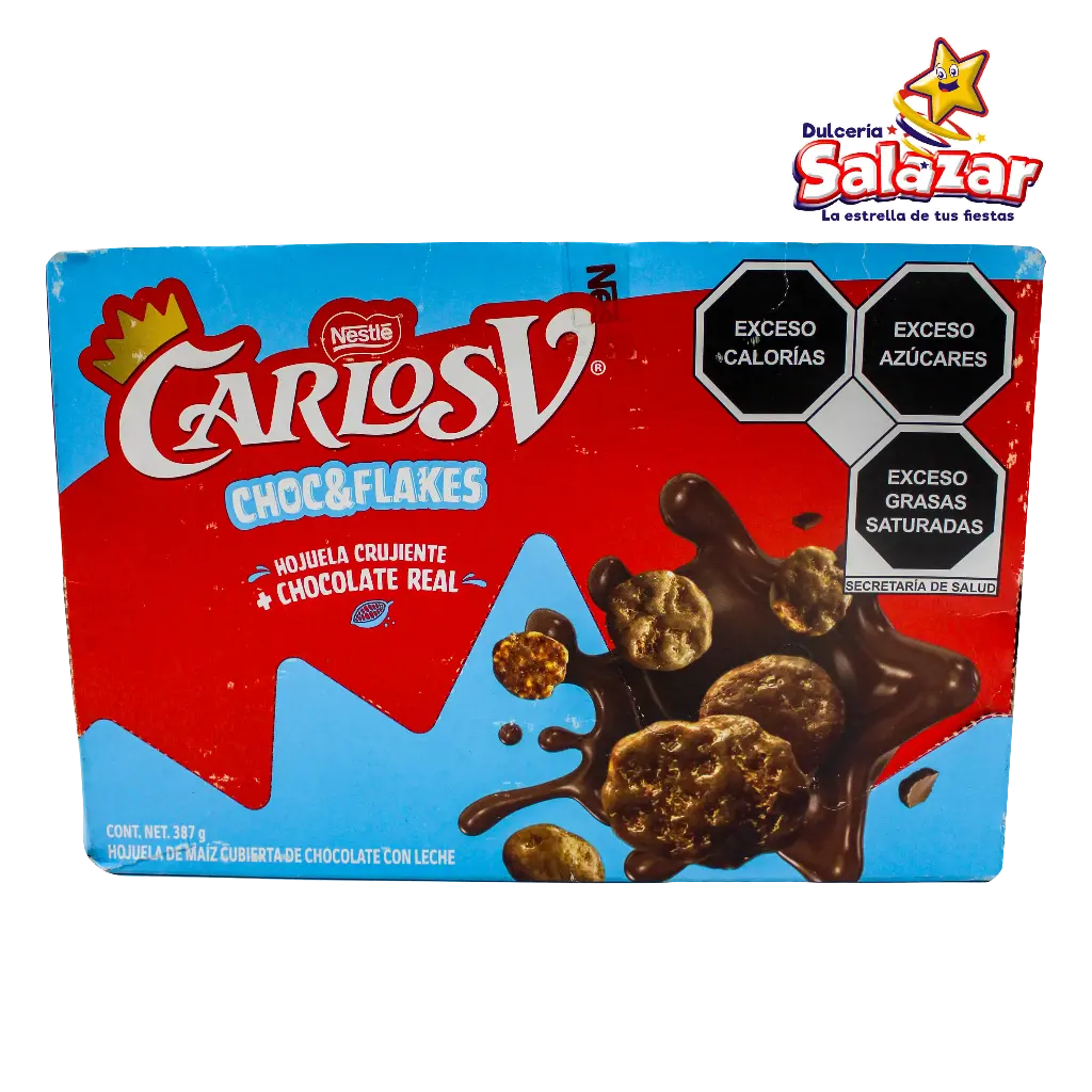 CARLOS V CHOC&FLAKES NESTLE -D.387G- "C/12/9"