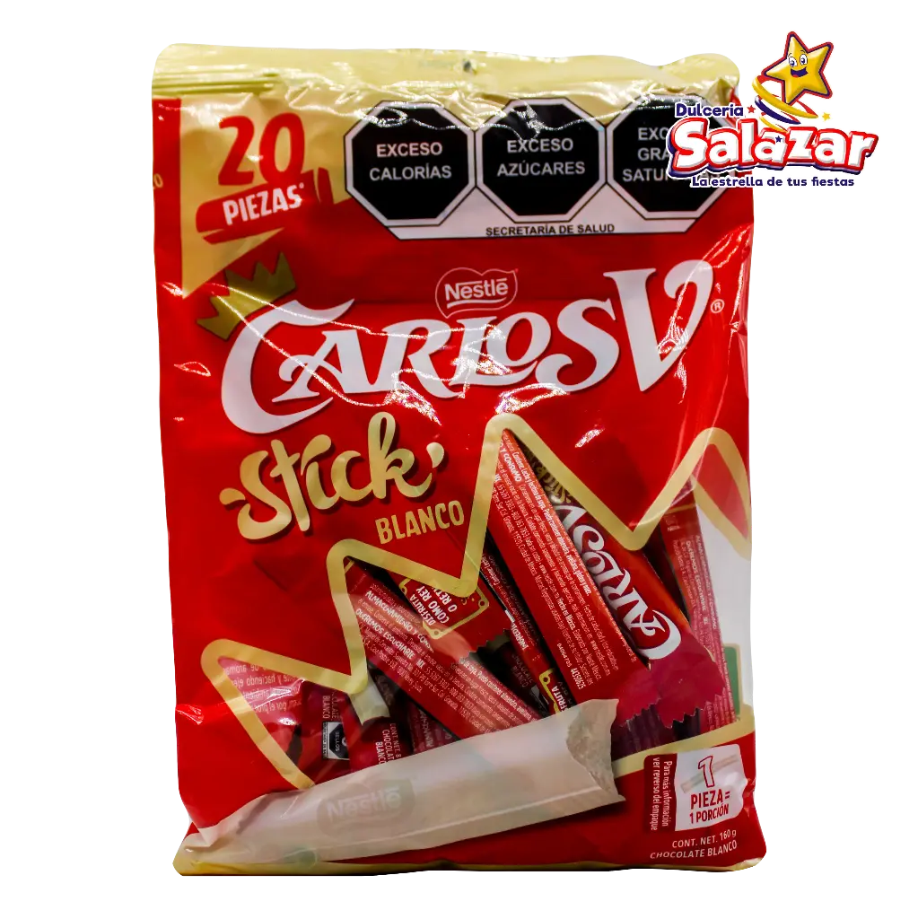 CARLOS V STICK BLANCO NESTLE -B.160G- "C/20/20"