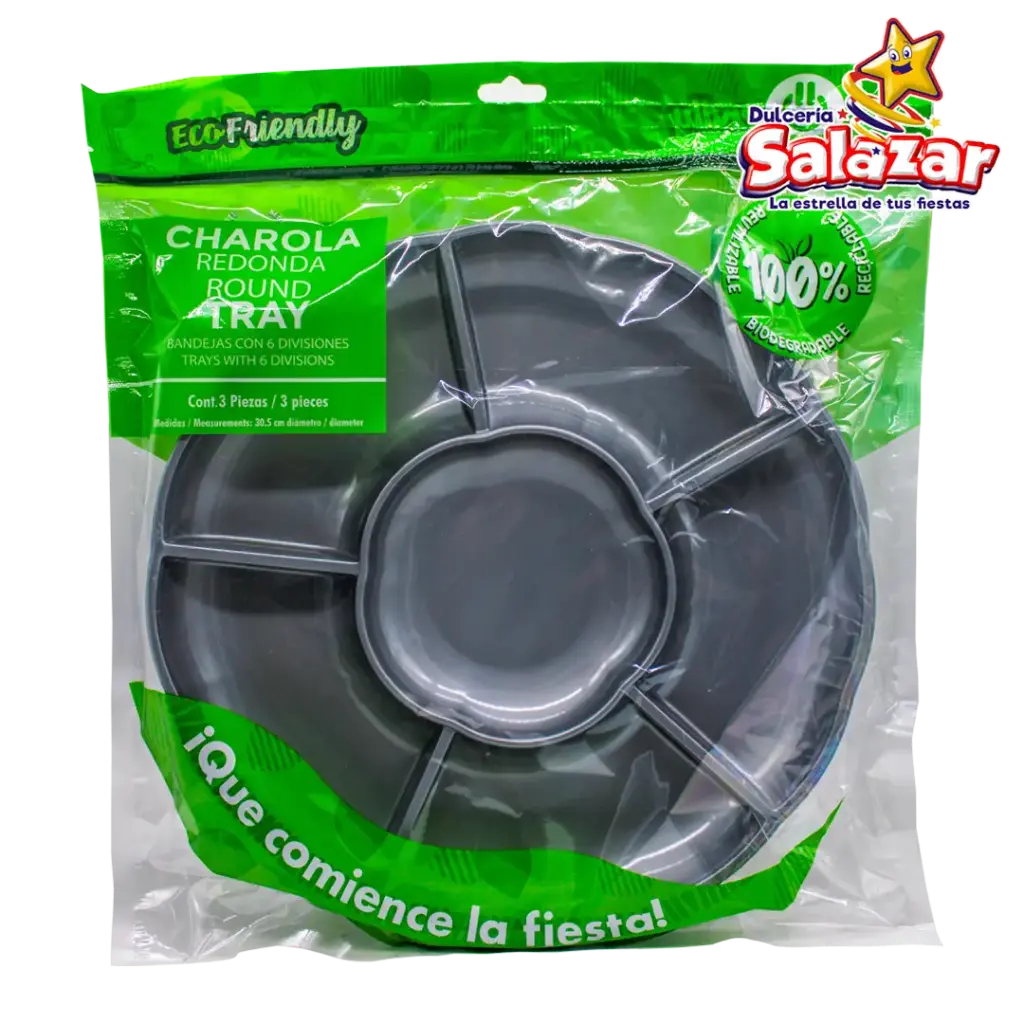 CHAROLA REDONDA PARTY IS ON PLATEADA -B.3PZA - "C/6/3"