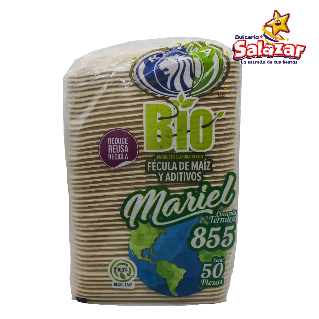 CHAROLA TERMICA BIODEGRADABLE 855 MARIEL REYMA CH855MABIO -B.50PZA- "C/10/50"