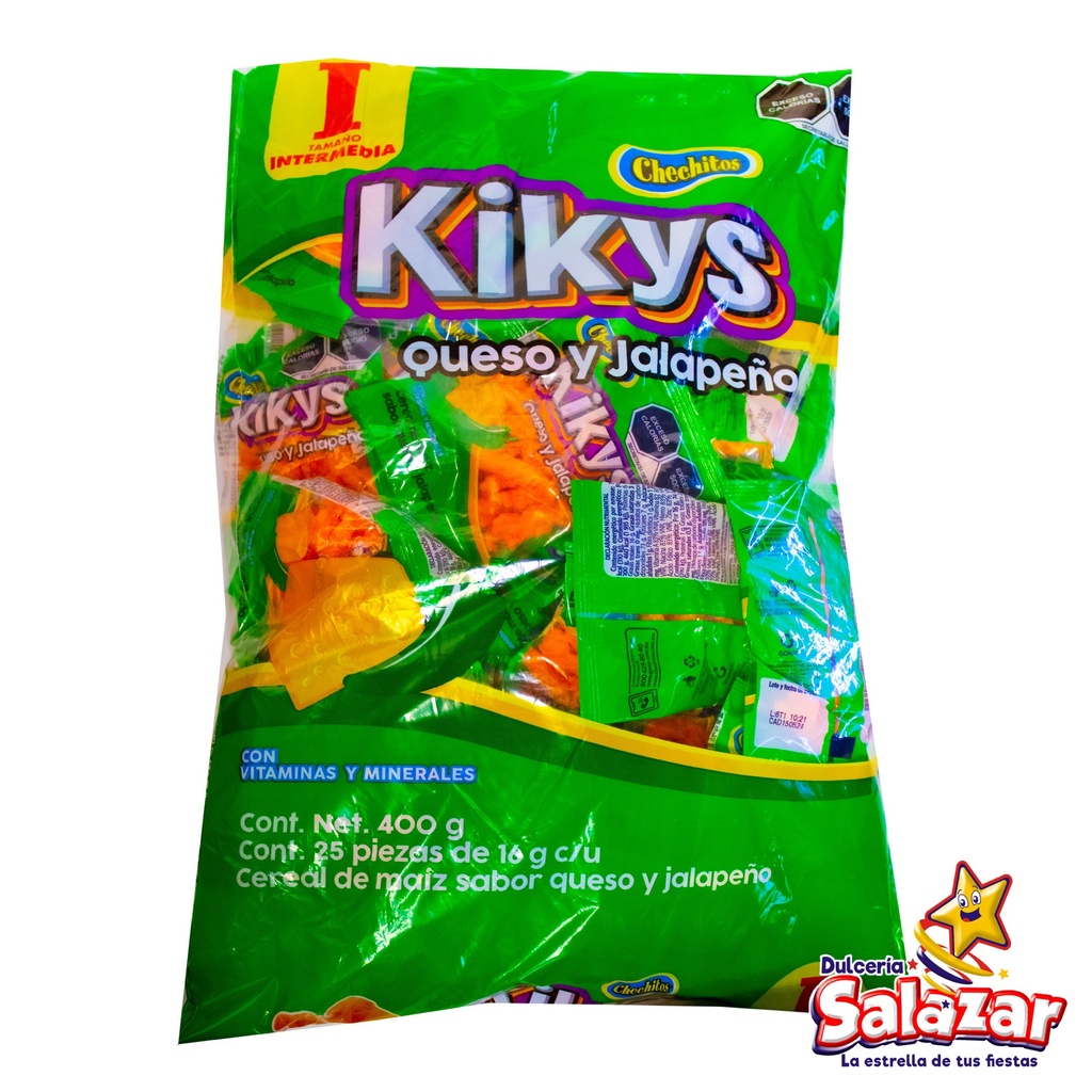 CHECHITOS KIKYS QUESO Y JALAPEÑO INTERMEDIO GONAC -B.400G- "C/10/25"