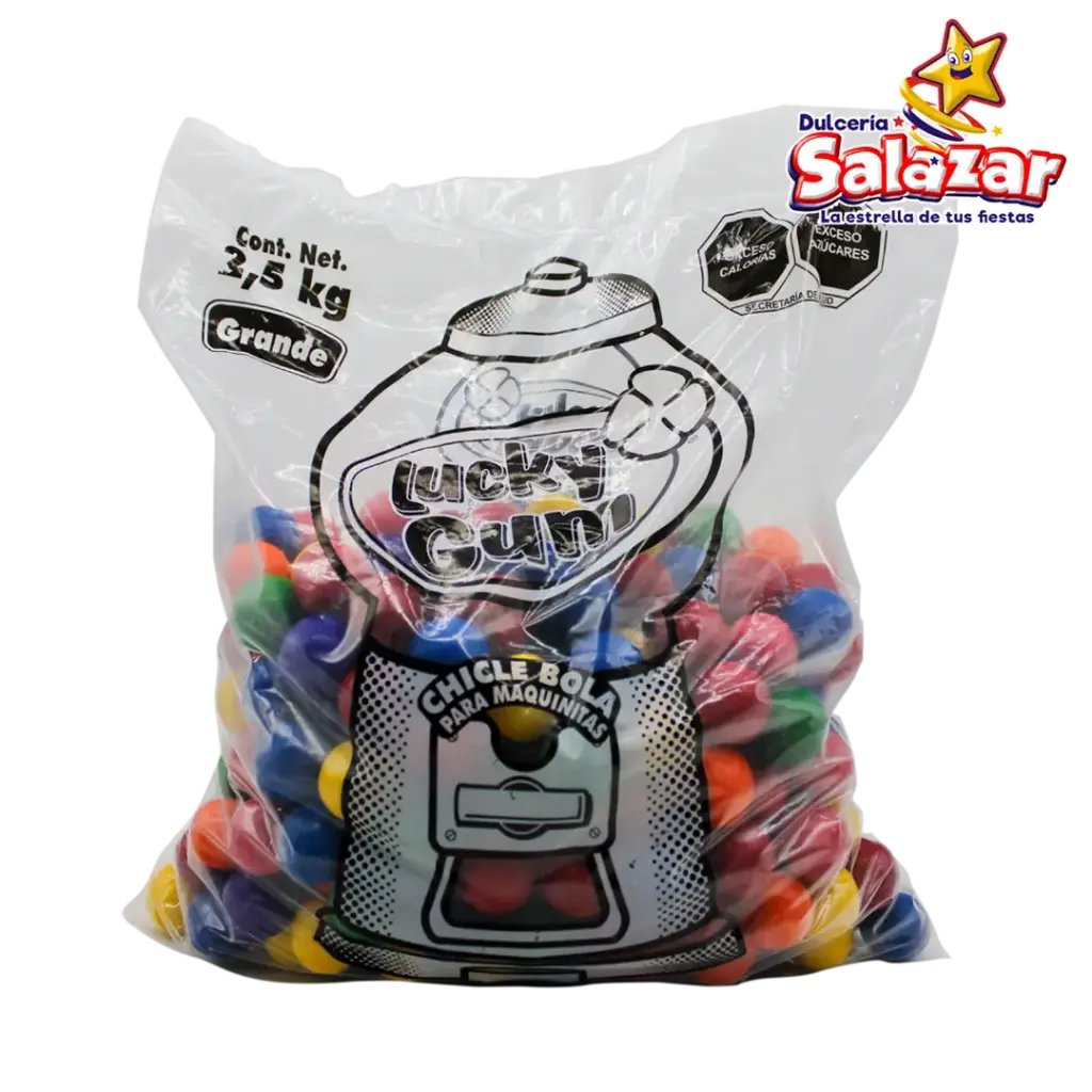 [CHE0023] CHICLE BOLA LUCKY GUM GRANDE SURTIDO -B.2.5KG- "C/4/1"