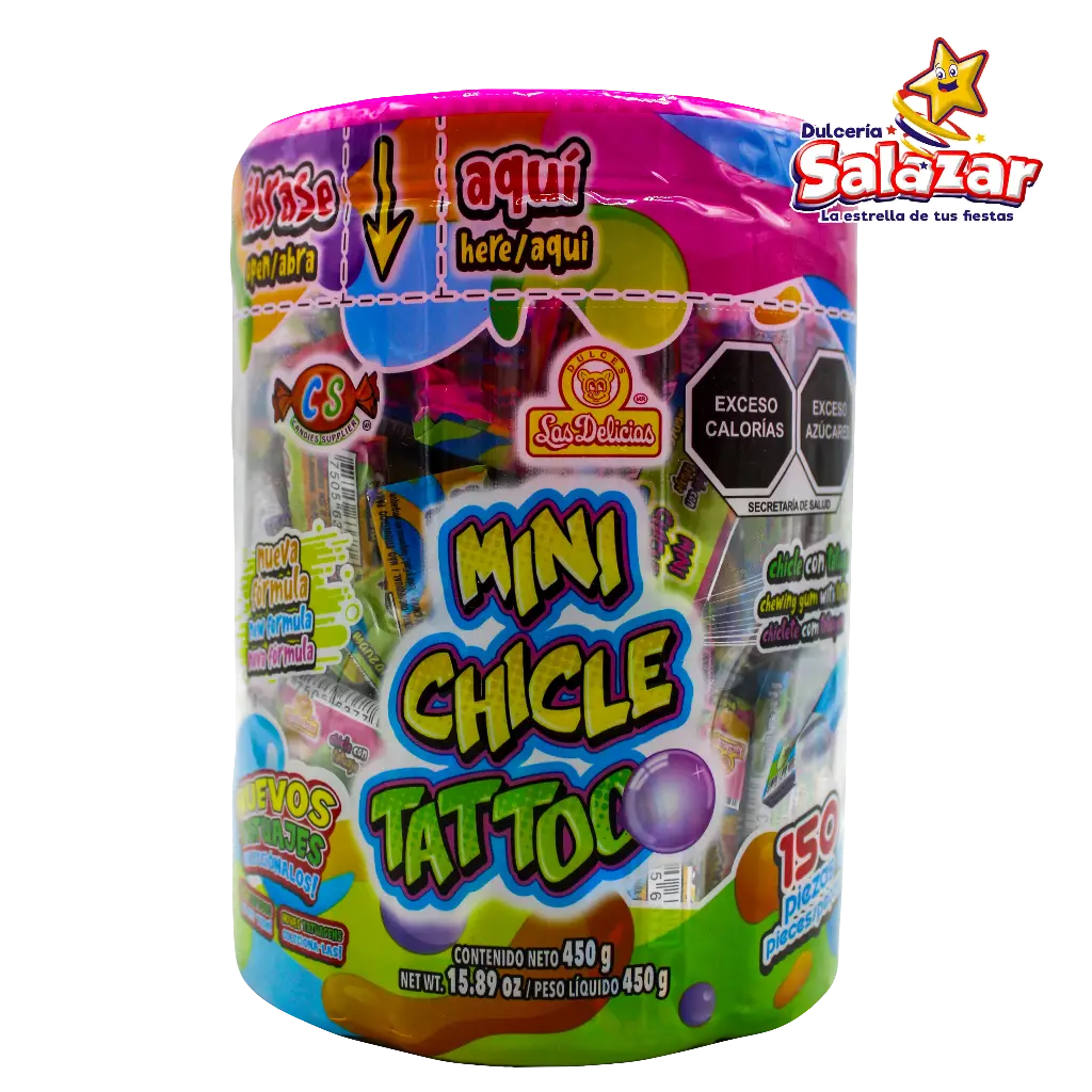 [DEL0267] CHICLE TATTOO MINI DELICIAS -V.450G- "C/24/150"