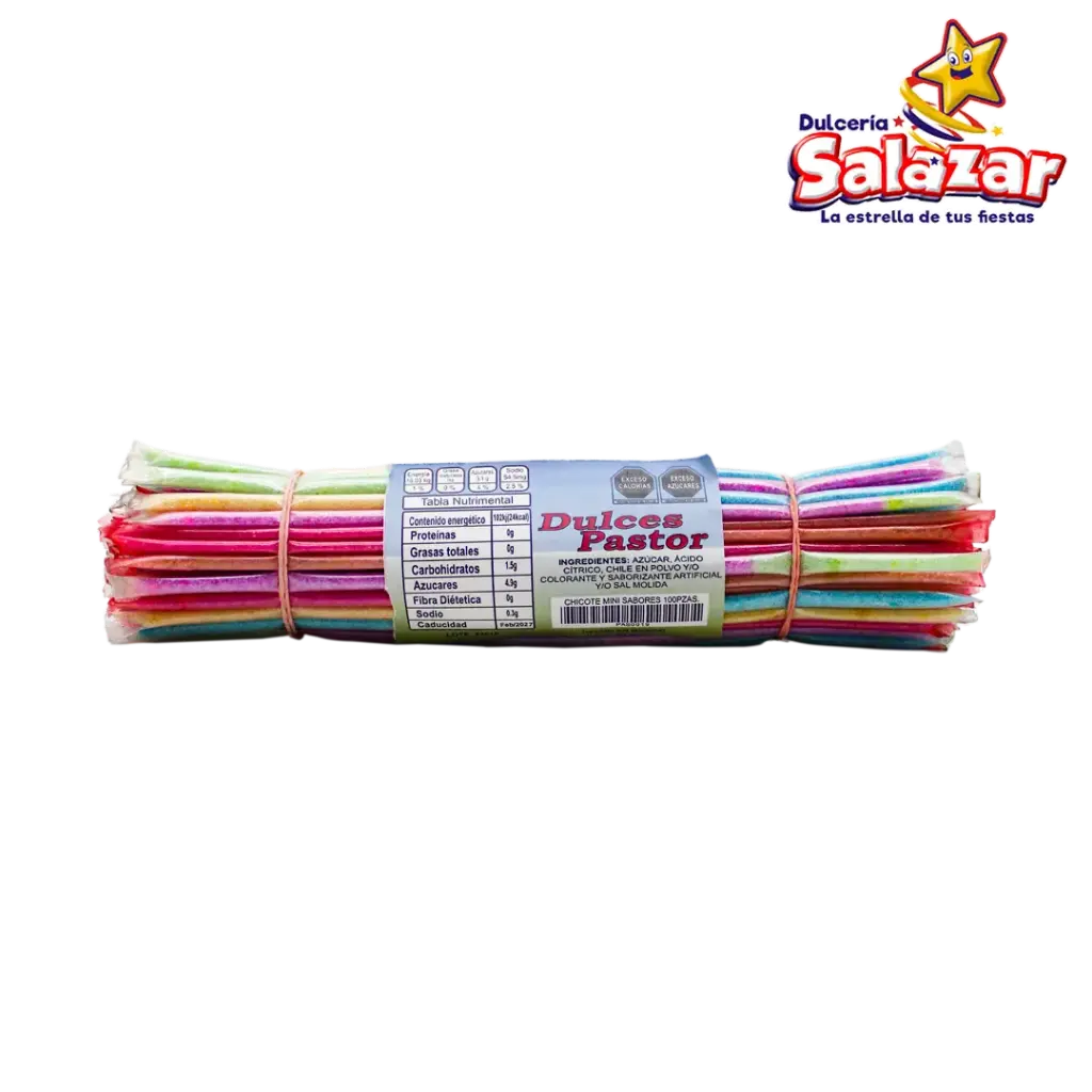 [PAS0019] CHICOTE MINI SABORES PASTOR -A.100PZA- "C/30/1"