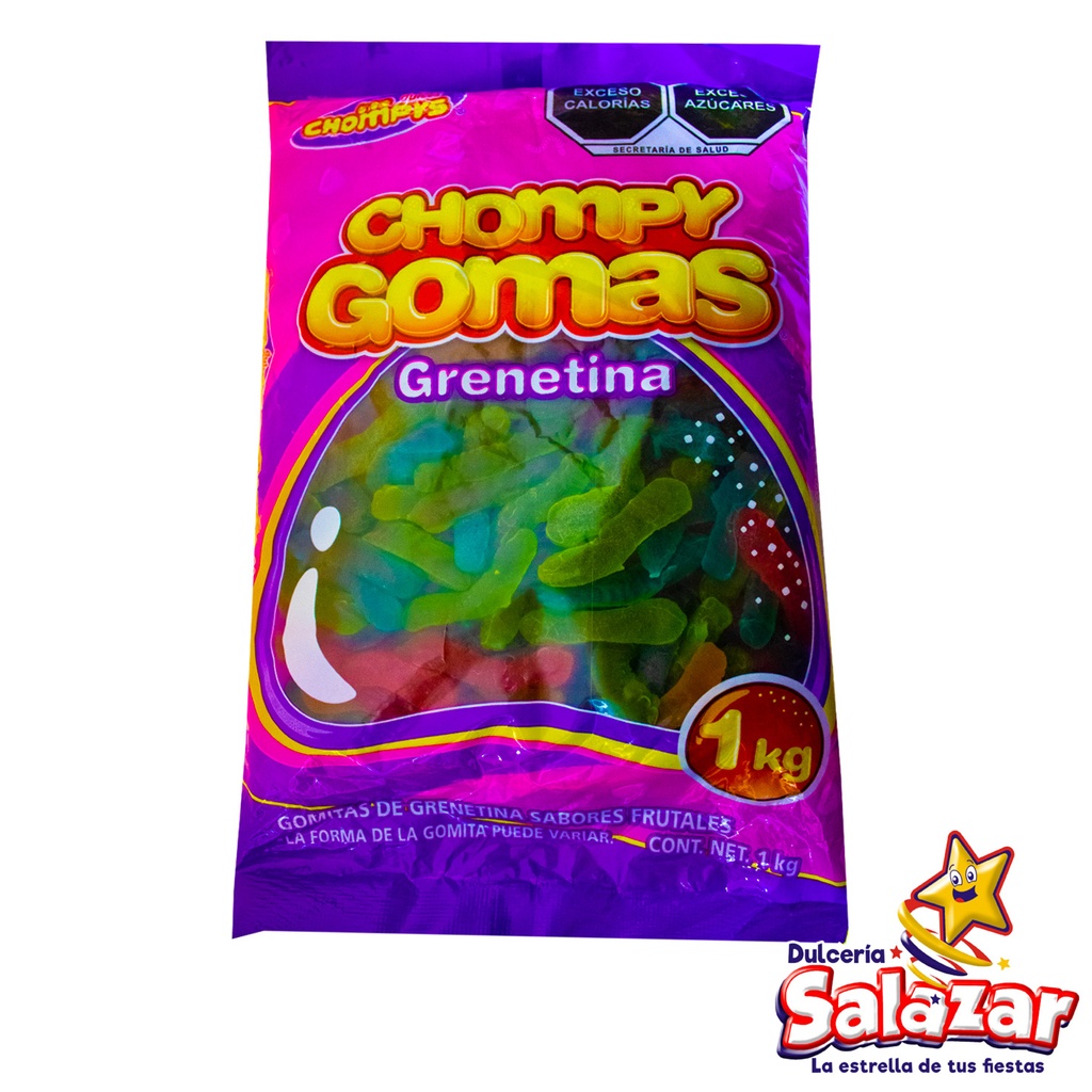 GOMA GUSANOS BRILLADOS CHOMPYS -B.1KG- "C/10/1"