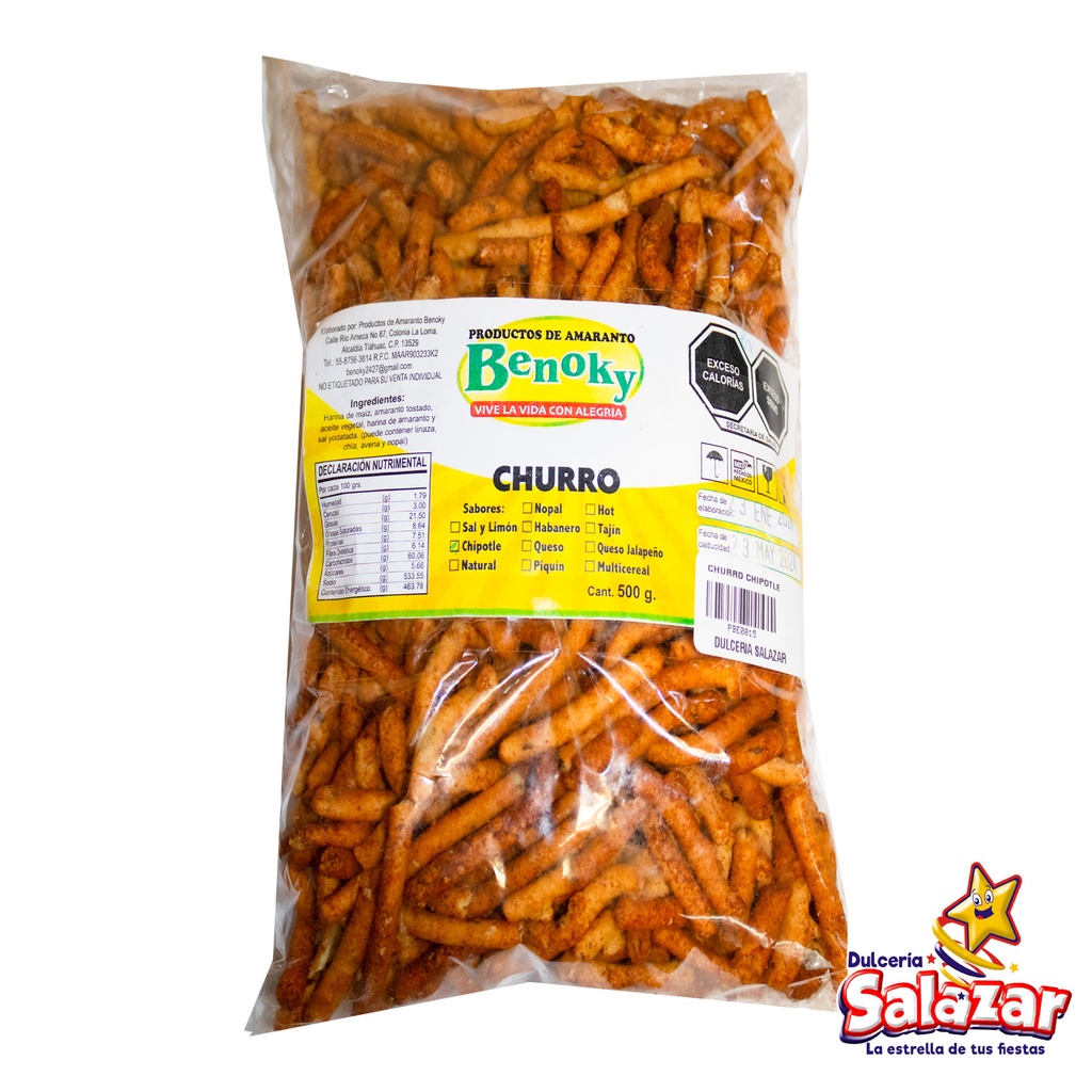 [PBE0015] CHURRO CHIPOTLE BENOKY -B.500G- "C/20/1"
