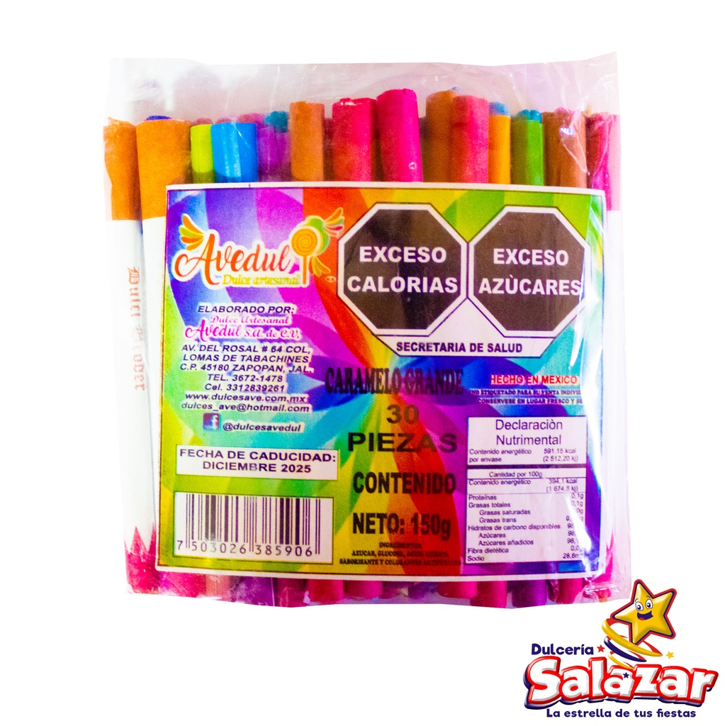 CARAMELO CIGARRITO GRANDE VEGA -B.150G- "C/50/30"