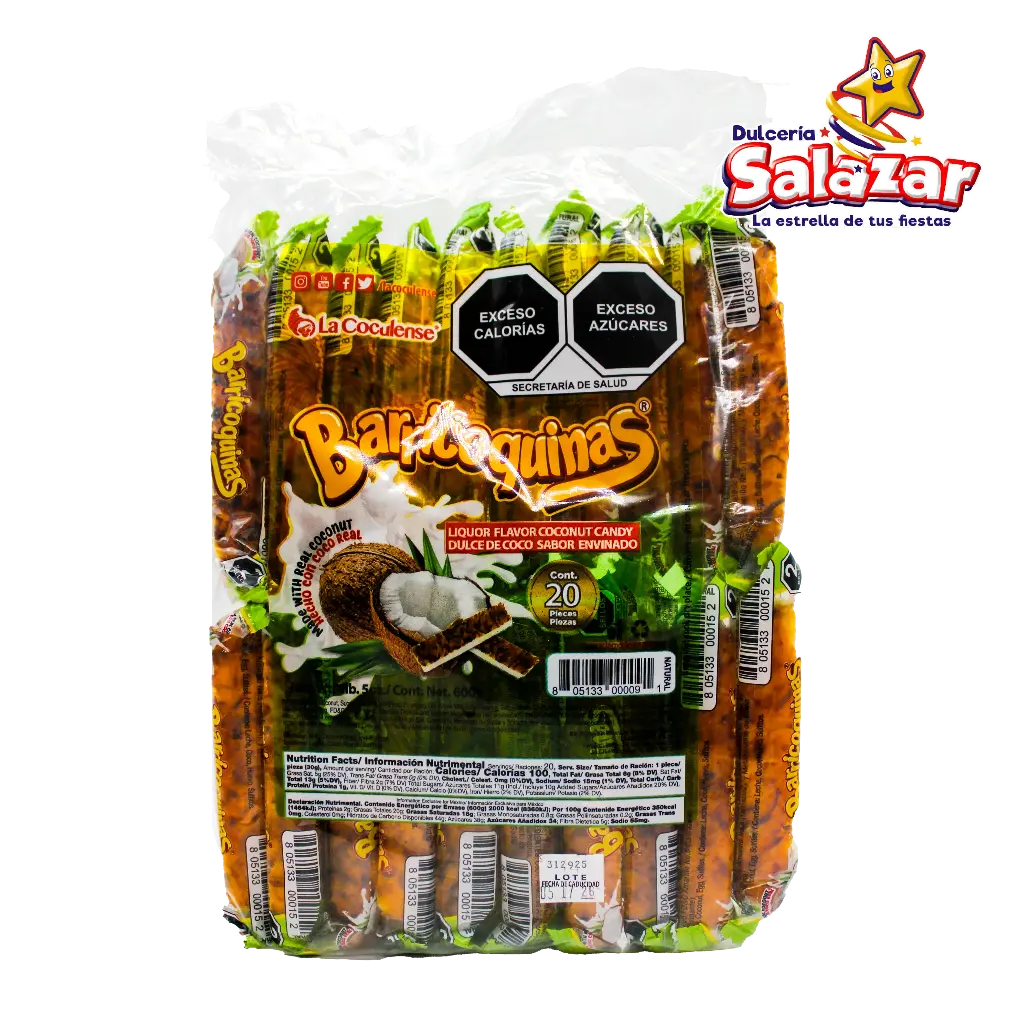 [CUC0014] COCADA ENVINADA COCULENSE BARRA -B.600G- "C/10/20"