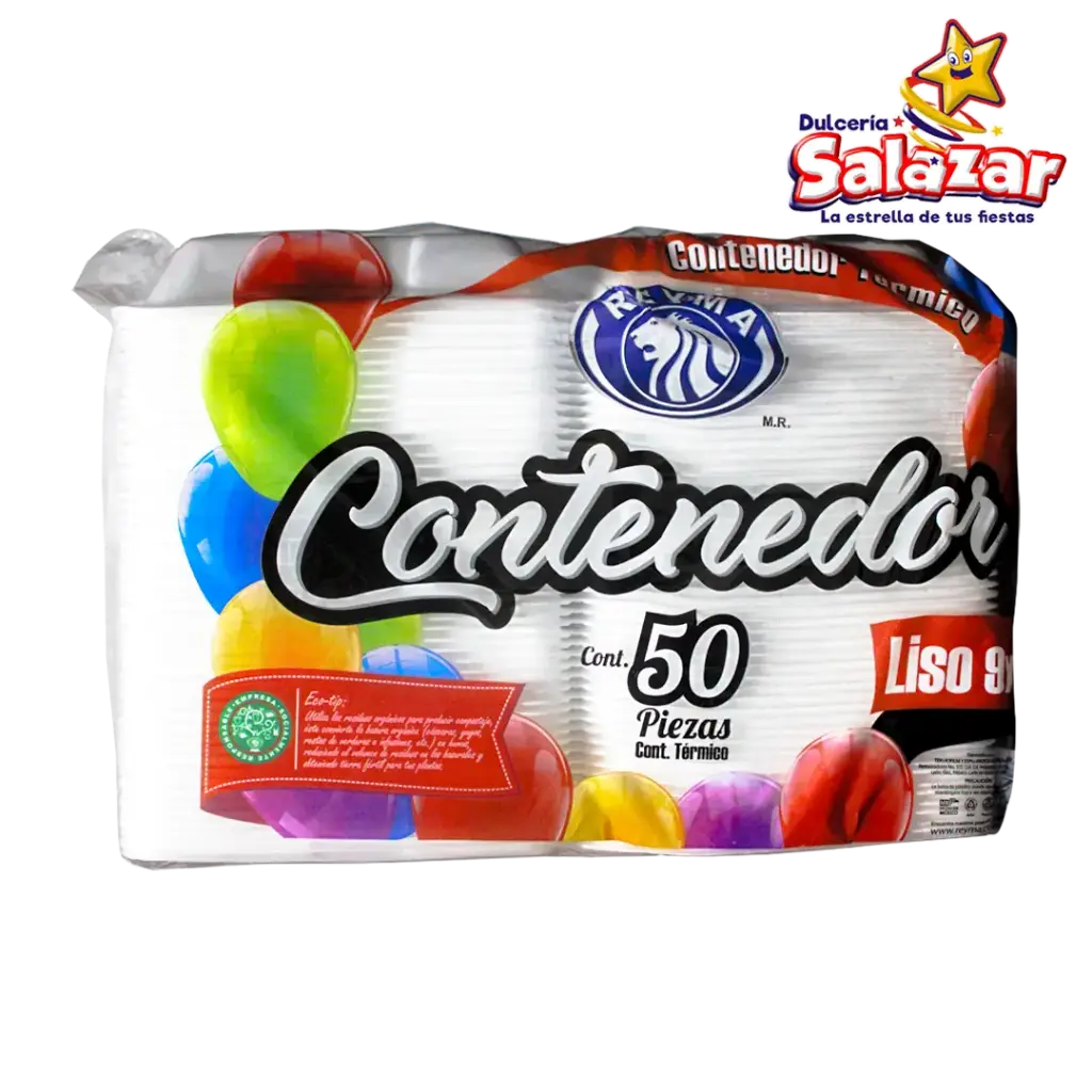 CONTENEDOR TERMICO 9X9 LISO REYMA CN9X9L4P -B.50PZA- "C/4/50"