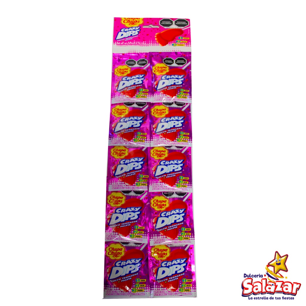 [CHU0002] PALETA CRAZY DIPS FRESA -T.120G- "C/18/10"