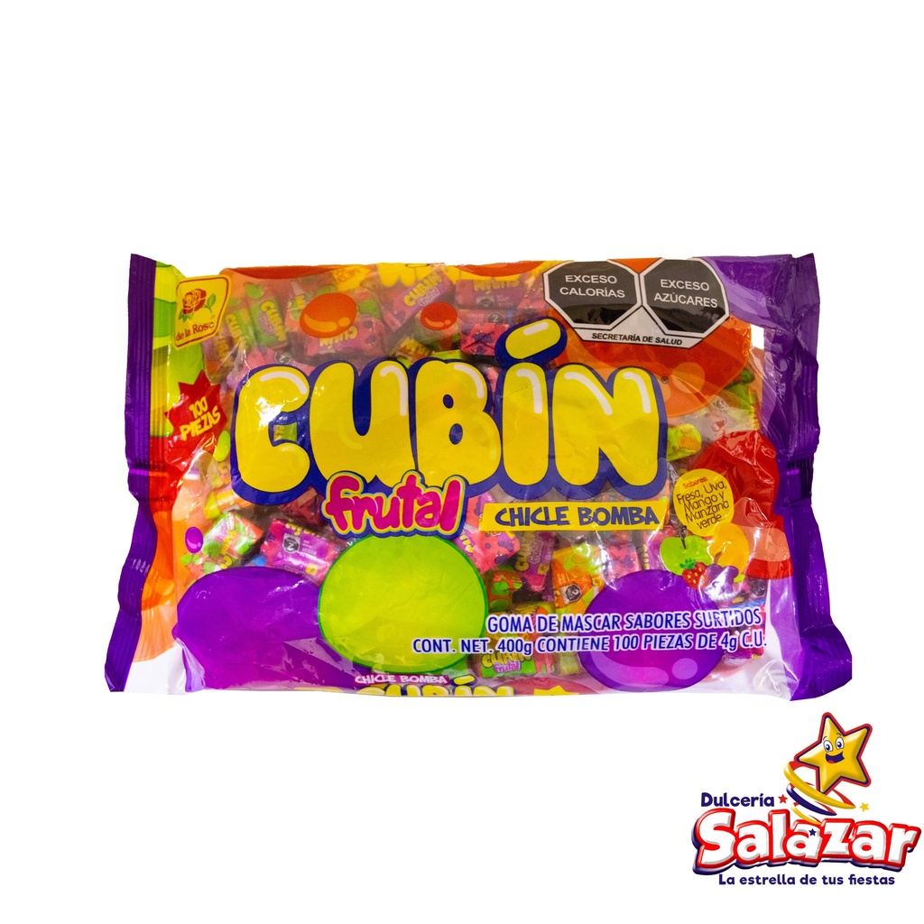 CHICLE CUBIN FRUTAL 4 GRS DLR -B.400G.- "C/24/100"